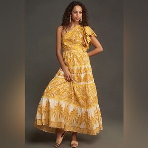 Anthropologie x Farm Rio Ainika Tapestry One-Shoulder Maxi Dress Size XL